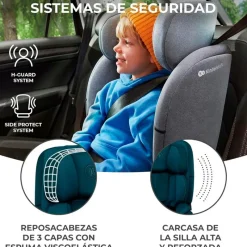 KINDERKRAFT Sillas Con Isofix De 75 A 150 Cm (1 A 12 Años)-Silla coche Oneto 3 Isize 76-150 Blue