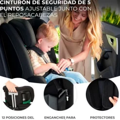 KINDERKRAFT Sillas Con Isofix De 75 A 150 Cm (1 A 12 Años)-Silla coche Safety Fix 2 76-150 Gris