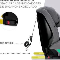 KINDERKRAFT Sillas Con Isofix De 75 A 150 Cm (1 A 12 Años)-Silla coche Safety Fix 2 76-150 Gris