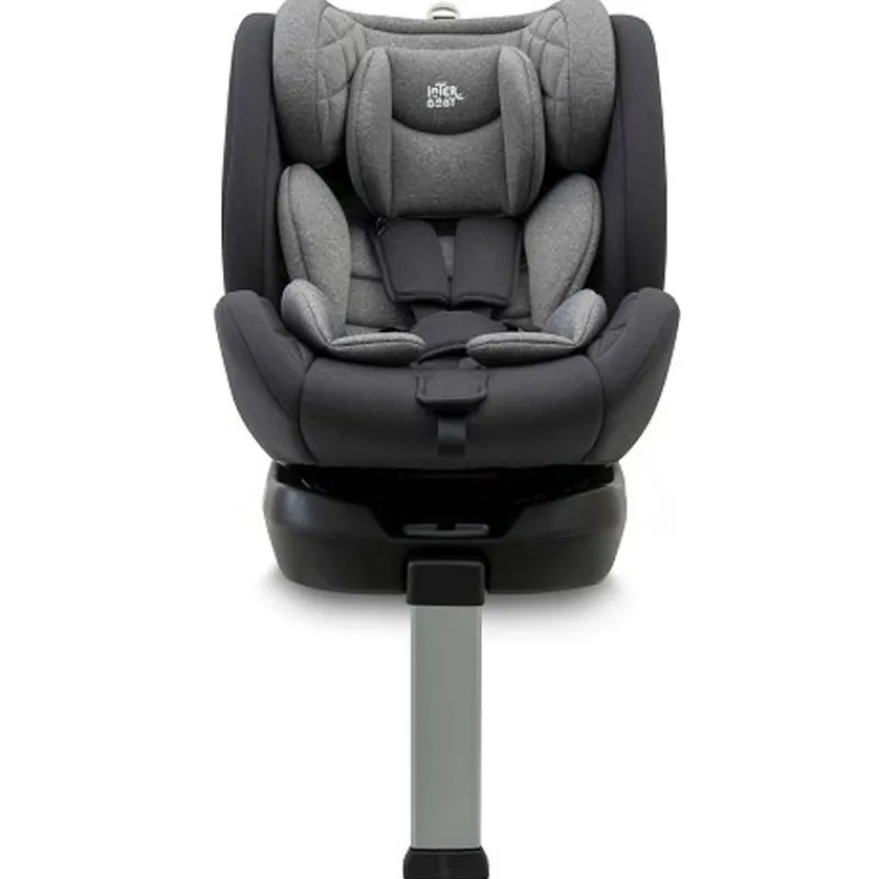INTERBABY Sillas Con Isofix De 40 A 150 Cm (0 A 12 Años)-Silla coche Sella 40-150cm Giratoria C/Pata Gris