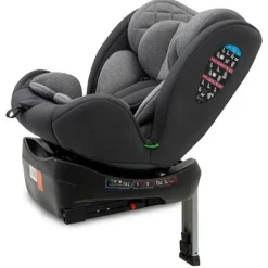 INTERBABY Sillas Con Isofix De 40 A 150 Cm (0 A 12 Años)-Silla coche Sella 40-150cm Giratoria C/Pata Gris
