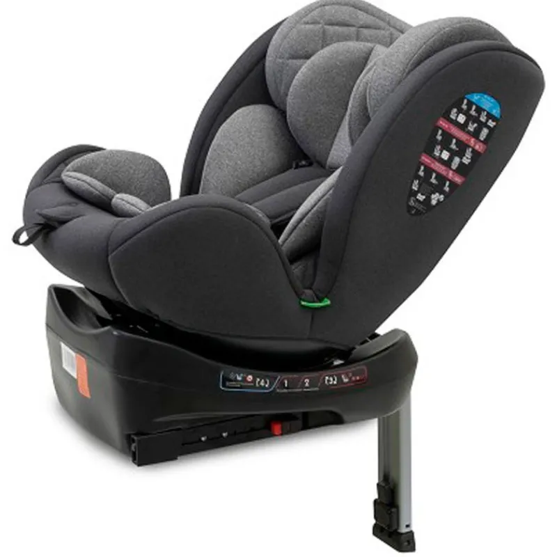 INTERBABY Sillas Con Isofix De 40 A 150 Cm (0 A 12 Años)-Silla coche Sella 40-150cm Giratoria C/Pata Gris