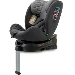INTERBABY Sillas Con Isofix De 40 A 150 Cm (0 A 12 Años)-Silla coche Sella 40-150cm Giratoria C/Pata Gris