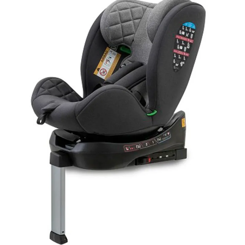 INTERBABY Sillas Con Isofix De 40 A 150 Cm (0 A 12 Años)-Silla coche Sella 40-150cm Giratoria C/Pata Gris