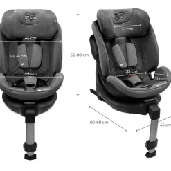 KINDERKRAFT Sillas Con Isofix De 40 A 150 Cm (0 A 12 Años)-Silla coche Xrider2 I-Size 40-150 cm c/pata Gris + Regalo