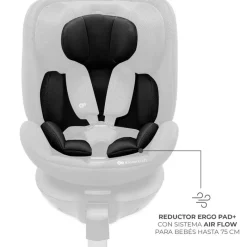 KINDERKRAFT Sillas Con Isofix De 40 A 150 Cm (0 A 12 Años)-Silla coche Xrider2 I-Size 40-150 cm c/pata Negra + Regalo