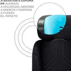 KINDERKRAFT Sillas Con Isofix De 40 A 150 Cm (0 A 12 Años)-Silla coche Xrider2 I-Size 40-150 cm c/pata Negra + Regalo