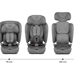 KINDERKRAFT Sillas Con Isofix De 75 A 150 Cm (1 A 12 Años)-Silla de coche Fix2go 75-150 Grey