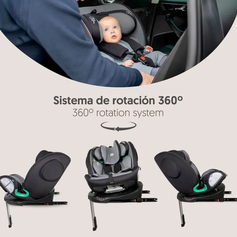 INTERBABY Sillas Con Isofix De 40 A 150 Cm (0 A 12 Años)-Silla de coche Pax de 40-150cm c/ Pata Gris