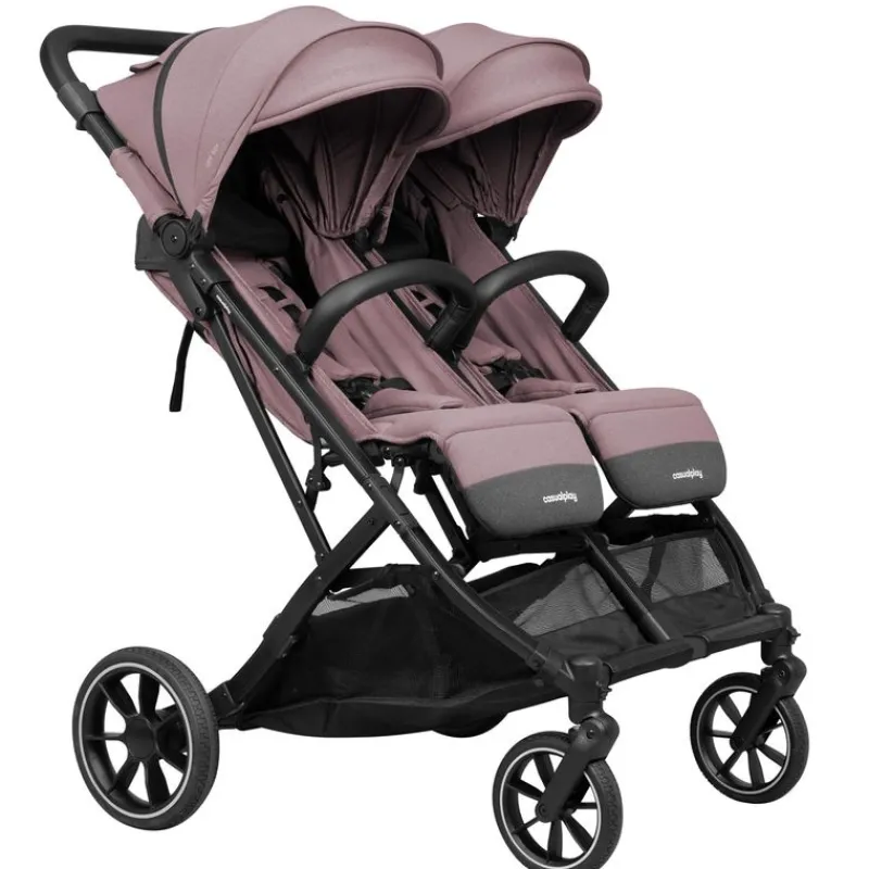 CASUALPLAY Gemelares-Silla Gemelar Tour Twin Max + 2 capazos Misty Pink