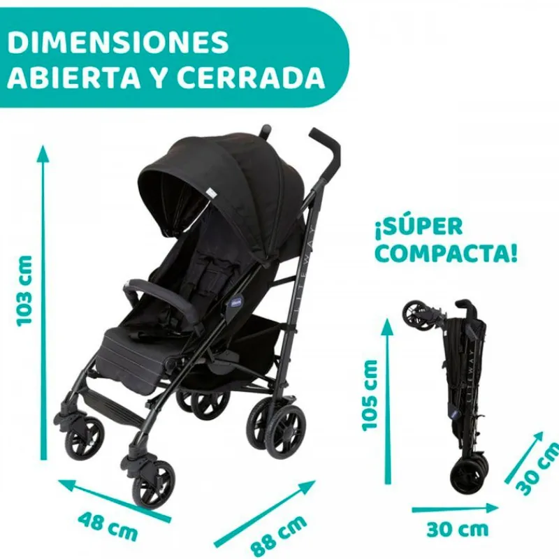 Silla paseo Lite Way 4 +0m Jet Black*CHICCO Clearance