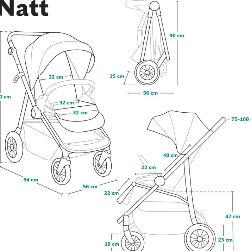 Silla paseo Natt 22kg Black Onyx*LIONELO Discount