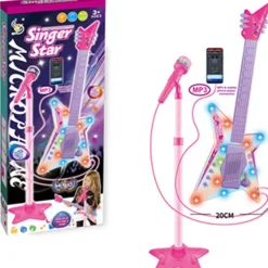 Singer Star Guitarra Eléctrica Infantil con Micro Rosa*DRIM DISCOUNT Best