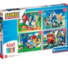 CLEMENTONI Puzzles Y Construcciones-Sonic Puzzle 4 en 1 Progresivo