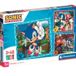 CLEMENTONI Puzzles Y Construcciones-Sonic Puzzle 3x48 Piezas