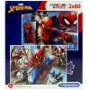 CLEMENTONI Puzzles Y Construcciones-Spiderman Puzzle 2x60 Piezas
