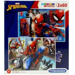 CLEMENTONI Puzzles Y Construcciones-Spiderman Puzzle 2x60 Piezas