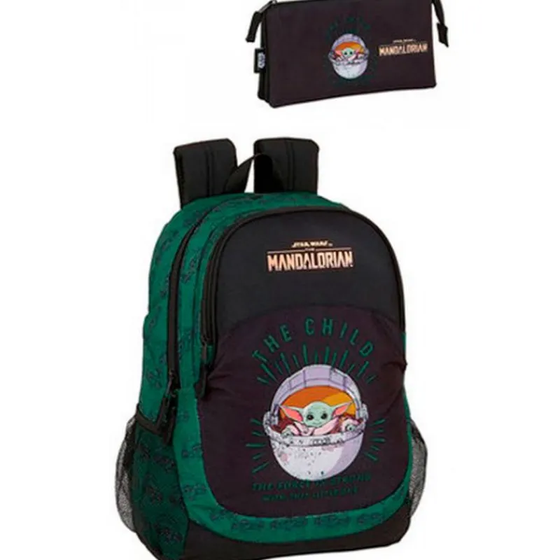 SAFTA Star Wars|Escolar-Star Wars Mandalorian Mochila Escolar + Estuche