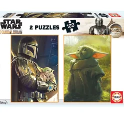 EDUCA Star Wars|Puzzles Y Construcciones-Star Wars Mandalorian Puzzle 2x100 Piezas