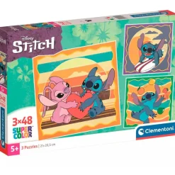 CLEMENTONI Puzzles Y Construcciones-Stitch Puzzle 3x48 Piezas