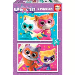 EDUCA Puzzles Y Construcciones-Super Kitties Puzzle 2x20 Piezas