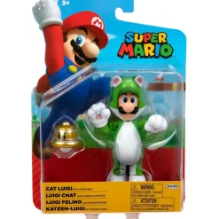 JAKKS PACIFIC Figuras Videojuegos-Super Mario Figura Luigi Gato