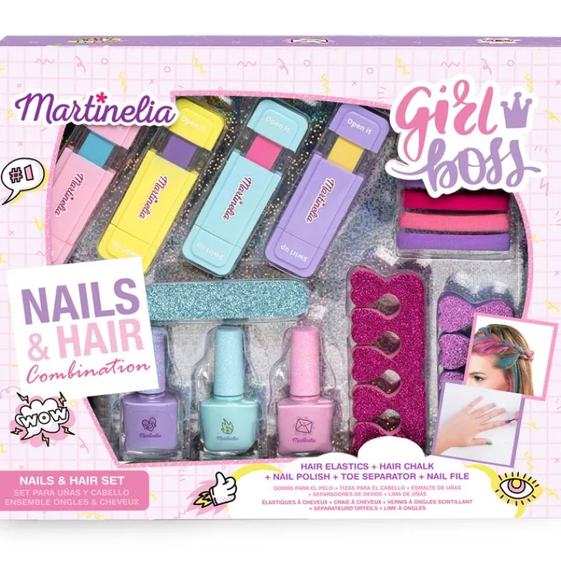 MARTINELIA Juegos Y Juguetes De Imitación-Supergirl Estuche de Uñas y Peinado