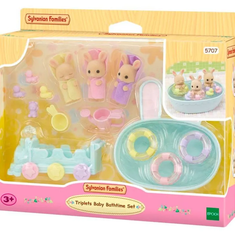EPOCH Muñecas-Sylvanian Families Pack Baño Trillizos Conejo