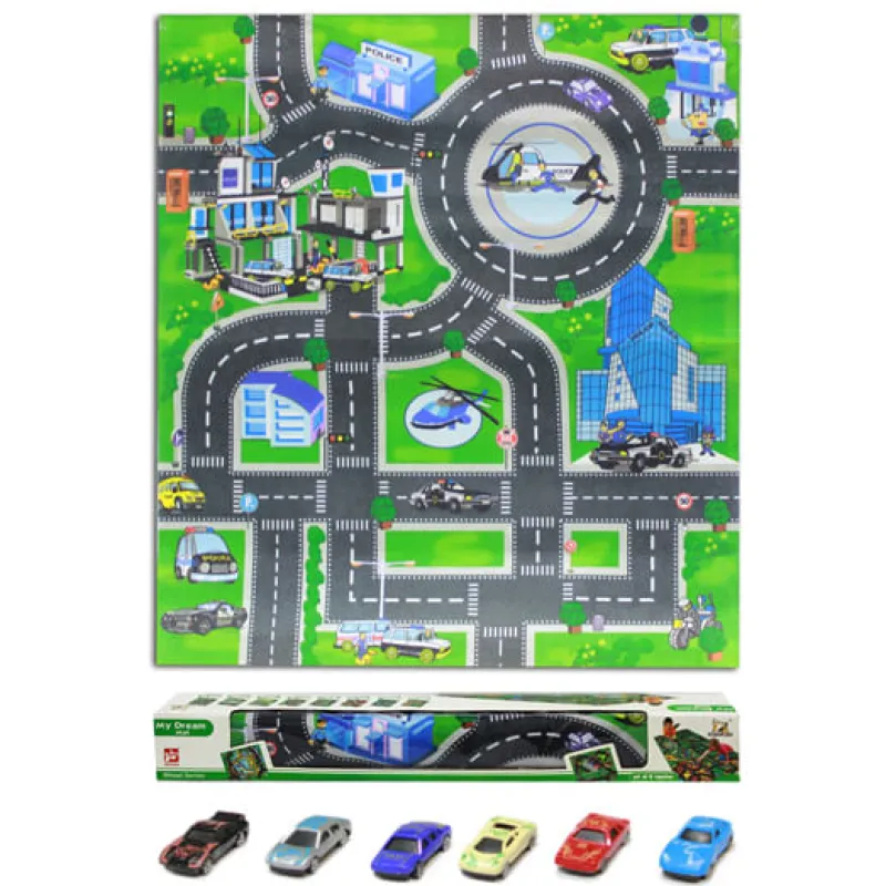 DRIM DISCOUNT Vehículos, Trenes Y Parkings-Tapiz de coches + 6 Coches