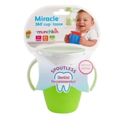 MUNCHKIN Botellas Y Cantimploras-Taza 360 º con asas 207ml verde