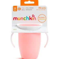 MUNCHKIN Botellas Y Cantimploras-Taza 360º con asas 207ml rosa