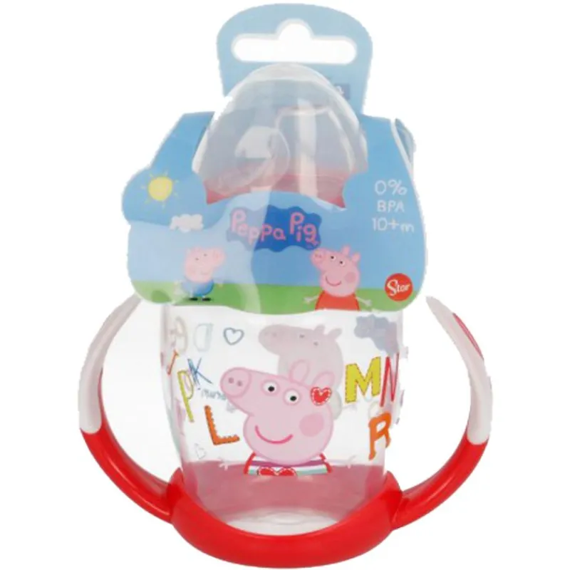 STOR Botellas Y Cantimploras-Taza con asas y boquilla silicona 270 Ml Peppa Pig