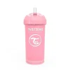 TWISTSHAKE Botellas Y Cantimploras-Taza con Caña 360 Ml +12 Meses Rosa Pastel
