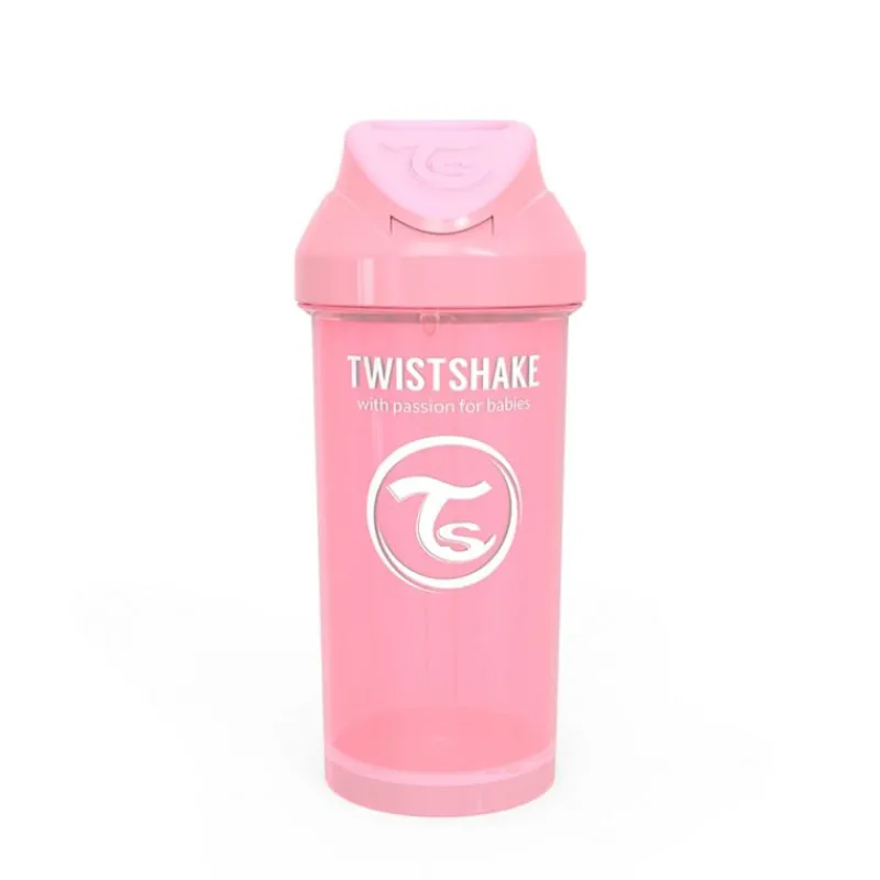 TWISTSHAKE Botellas Y Cantimploras-Taza con Caña 360 Ml +12 Meses Rosa Pastel