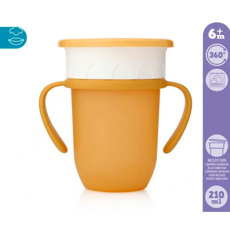 KIOKIDS Botellas Y Cantimploras-Taza Step 3 Mostaza con Asas