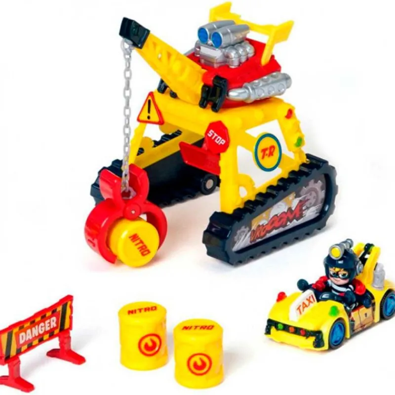 MAGIC BOX Figuras Y Figuras De Acción-T-Racers Playset Turbo Crane Challenge