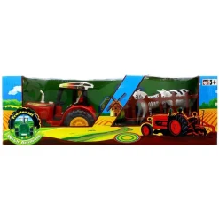 DRIM DISCOUNT Vehículos, Trenes Y Parkings-Tractor de Juguete con Remolque y Animales