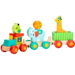 DRIM DISCOUNT Juegos De Madera|Primera Infancia Y Preescolar-Tren Animales Madera