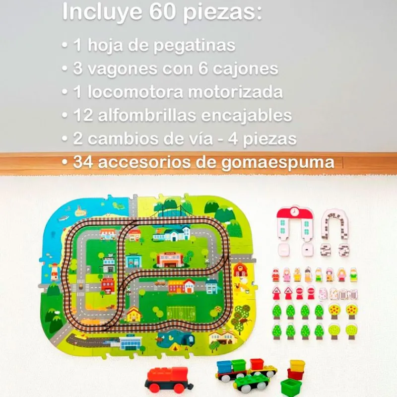 Tren City Adventures con Alfombra Infantil*CEFA Hot