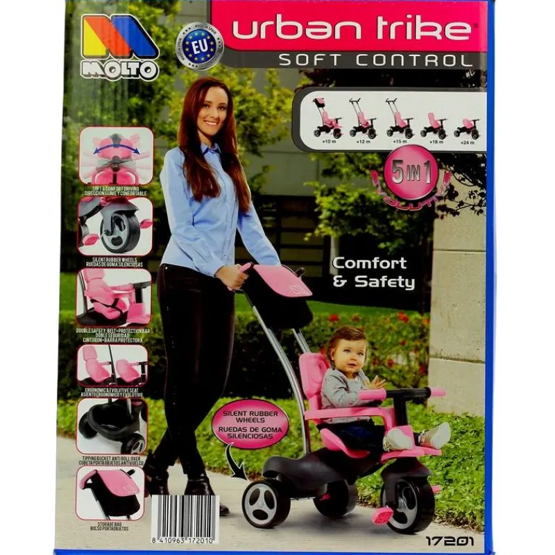 MOLTO Bicicletas, Correpasillos Y Triciclos-Triciclo Rosa con Ruedas de Goma