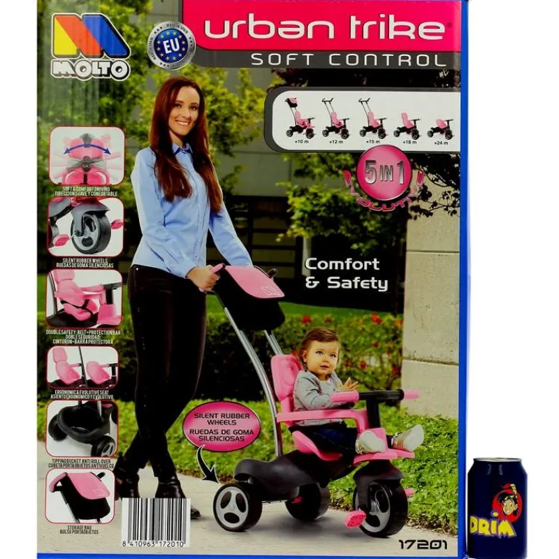 MOLTO Bicicletas, Correpasillos Y Triciclos-Triciclo Rosa con Ruedas de Goma