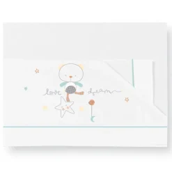 MON BABY Ropa De Cuna-Triptico sabanas de cuna de 120*60 Love Verde