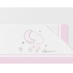 MON BABY Ropa De Cuna-Triptico sabanas Minicuna a Dormir Rosa