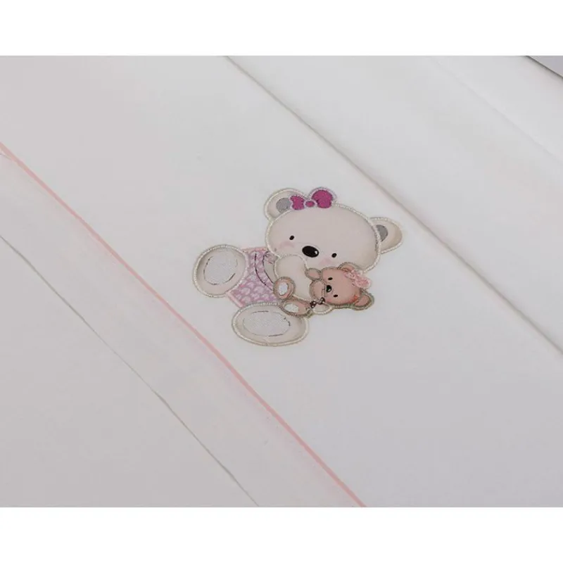 Triptico Sábanas cuna de 120*60 Osito Bco/ Rs*INTERBABY Best