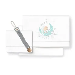 INTERBABY Ropa De Cuna-Triptico Sábanas cuna de 120*60 New Sleeping Bl/Ve