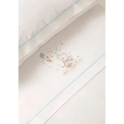 Triptico Sábanas cuna de 120*60 Elefante Bco/Az*INTERBABY Sale