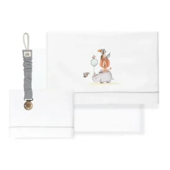 INTERBABY Ropa De Cuna-Triptico Sábanas cuna de 120*60 Rino Broche