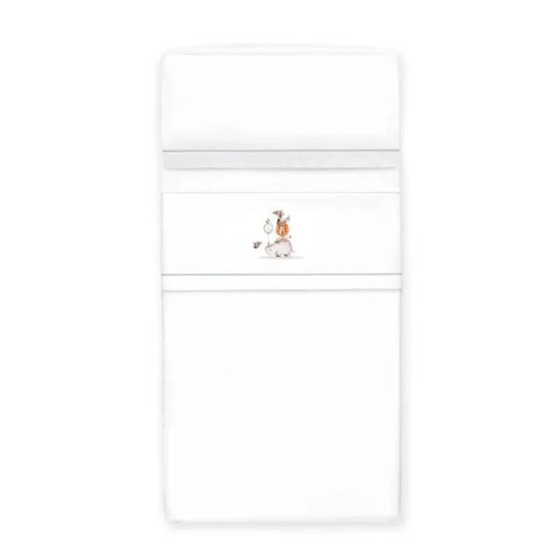 INTERBABY Ropa De Cuna-Triptico Sábanas cuna de 120*60 Rino Broche