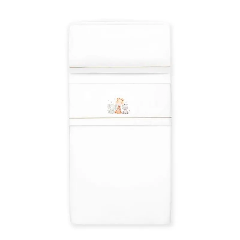 INTERBABY Ropa De Cuna-Triptico Sábanas cuna de 120*60 Jirafa Broche