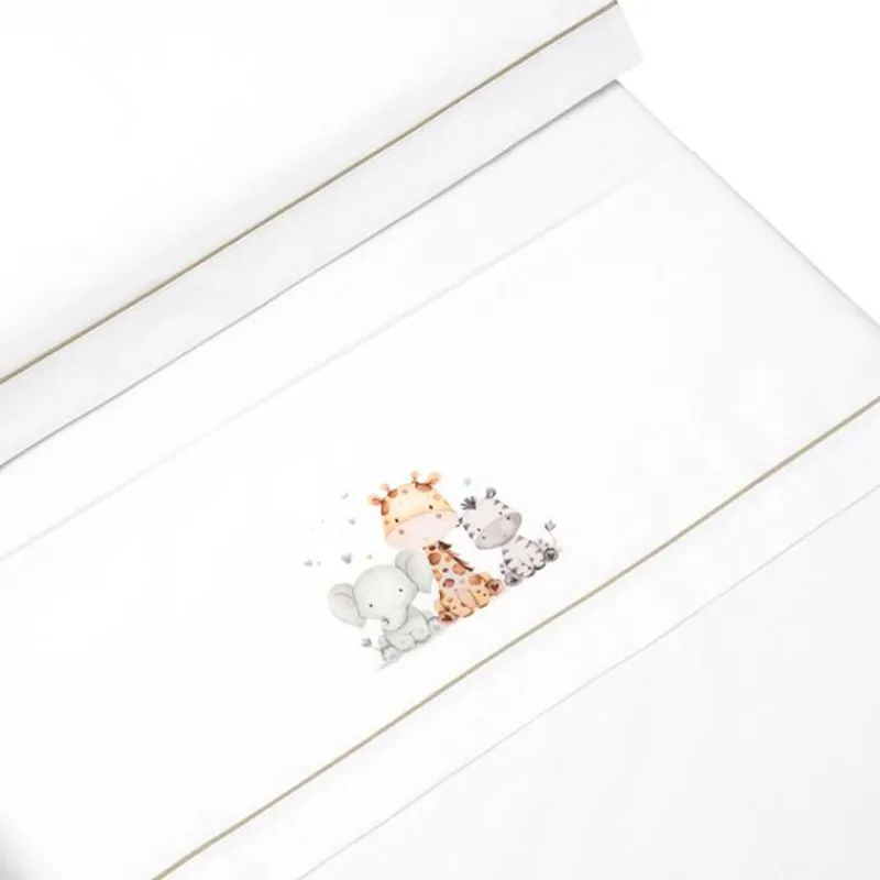 INTERBABY Ropa De Cuna-Triptico Sábanas cuna de 120*60 Jirafa Broche